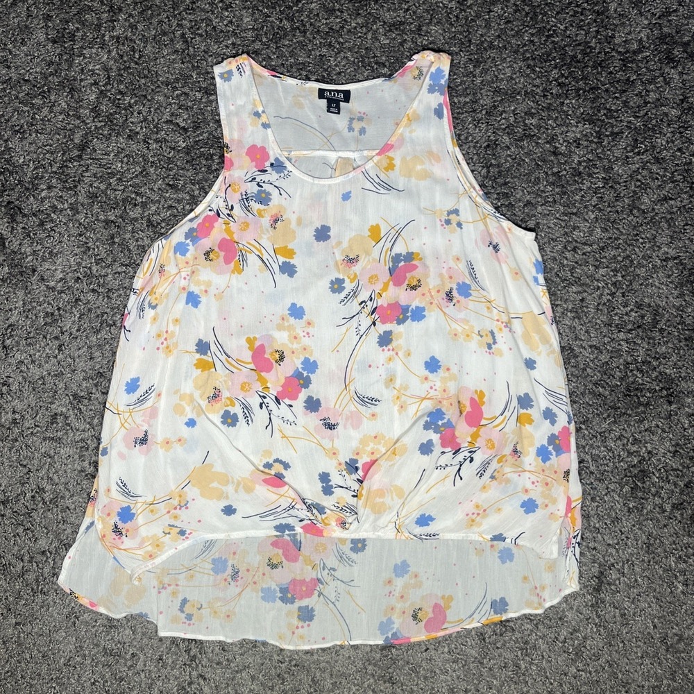 Anna Large Tall Floral High Low Tank Top‎